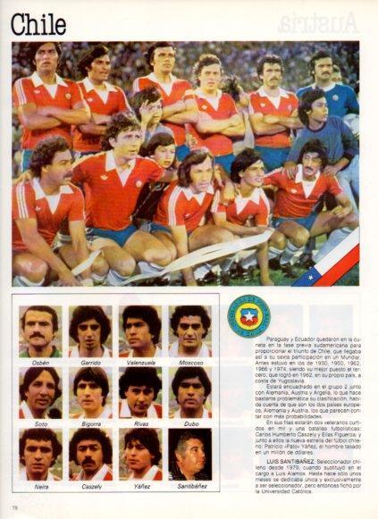 LAMINA V25837: Copa del Mundo de Futbol España 1982. Seleccion de Chile