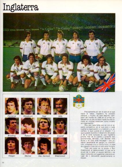 LAMINA V25832: Copa del Mundo de Futbol España 1982. Seleccion de Inglaterra