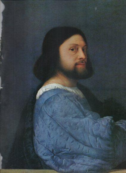 LAMINA V25872: Hombre vestido de azul por Tiziano
