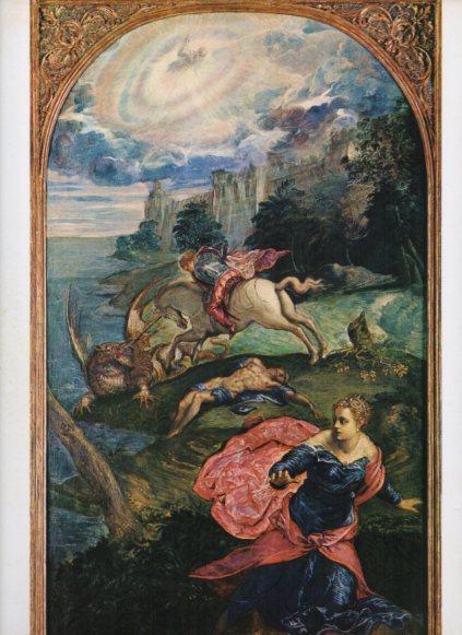 LAMINA V25873: San Jorge y el dragon por Tintoretto