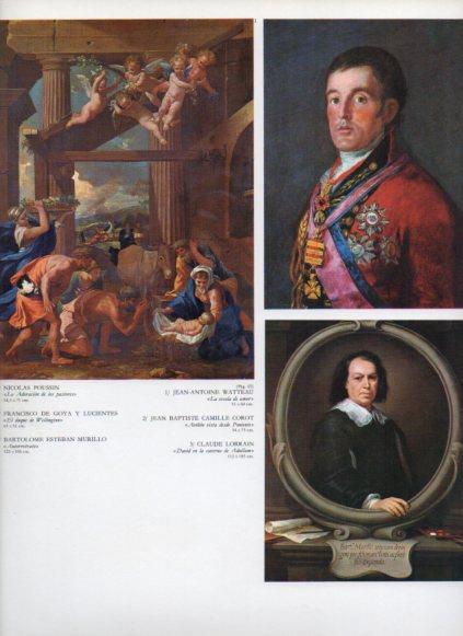 LAMINA V25881: La Adoracion de los pastores por Poussin, El duque de Wellington por Goya y autorretrato por Murillo