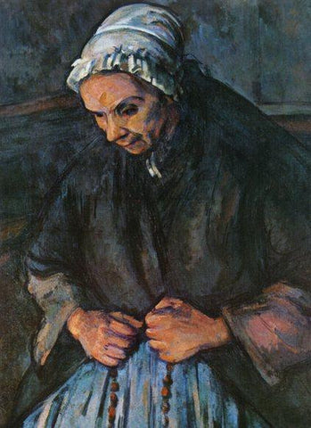 LAMINA V25884: La vieja del rosario por Cezanne