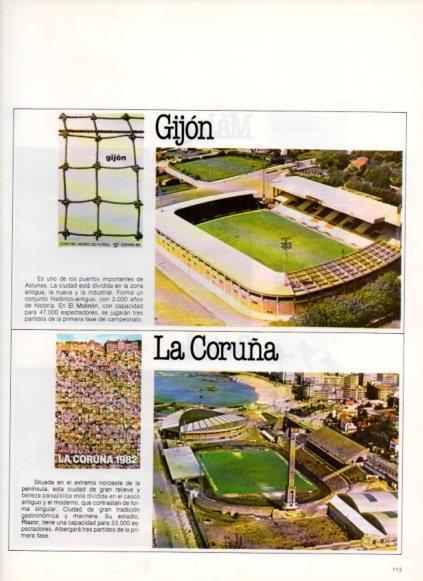 LAMINA V25855: España 1982. Campos de futbol del Gijon y La Coruña