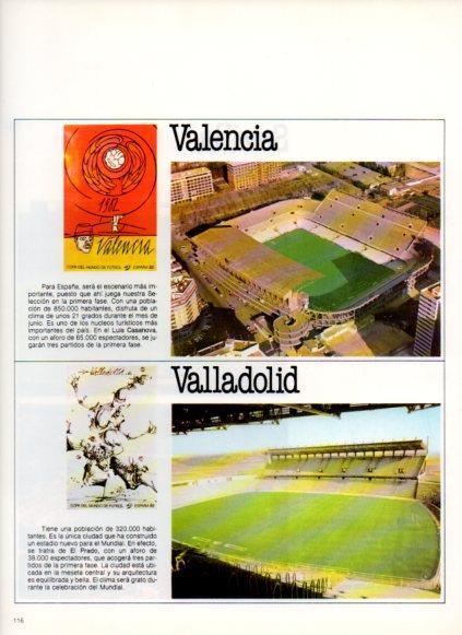 LAMINA V25856: España 1982. Campos de futbol del Valencia y Valladolid