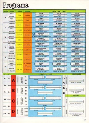 LAMINA V25862: Programa del Mundial de Futbol España 1982