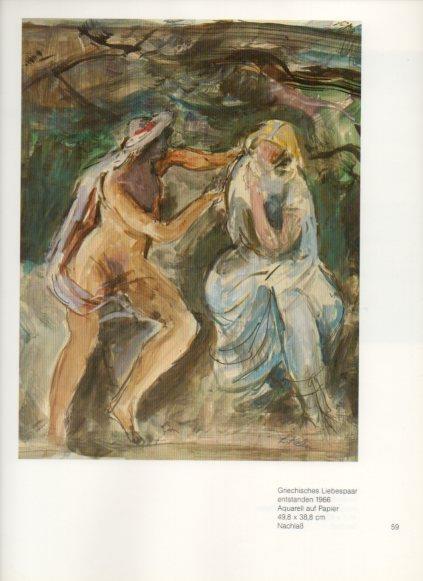 LAMINA V25795: Leo Khan. Griechisches Liebespaar entstanden 1966