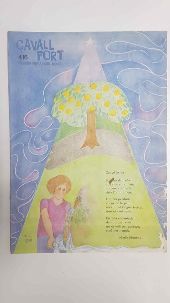 Revista: Cavall Fort num 416, novembre 1979 - Poema per Maria Manent en la portada