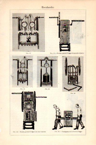 LAMINA V27535: Escafandro bombas portatiles