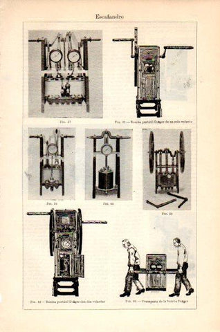 LAMINA V27535: Escafandro bombas portatiles