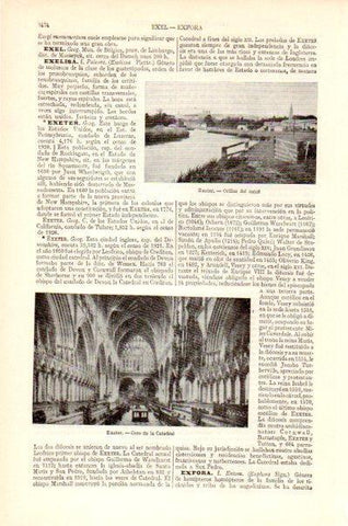LAMINA V27546: Canal y Coro de la Catedral de Exeter