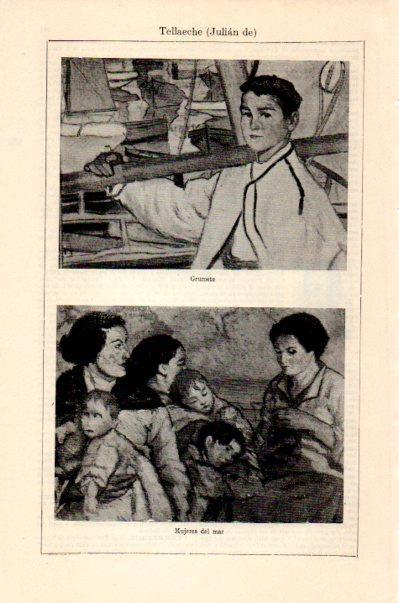 LAMINA V27564: Grumete y Mujeres del mar por J. Tellaeche