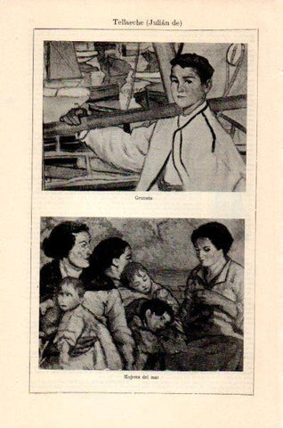 LAMINA V27564: Grumete y Mujeres del mar por J. Tellaeche
