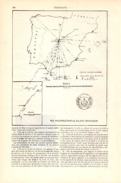 LAMINA V27562: Mapa de la red radiotelegrafica militar permanente en España