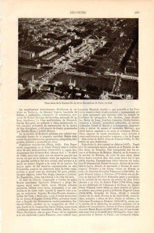 LAMINA V27549: Vista aerea Exposicion de Artes Decorativas de Paris en 1925