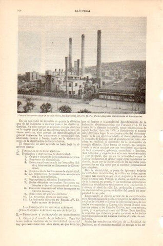 LAMINA V27470: Central termoelectrica de la calle Mata de Barcelona