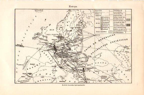 LAMINA V27504: Mapa de la Red de Acuerdos Internacionales en Europa