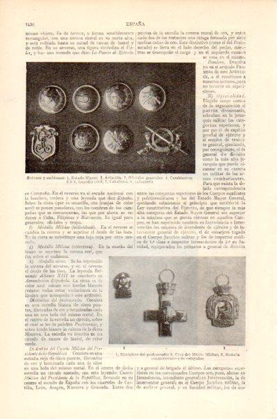LAMINA V27637: Botones y emblemas militares de España