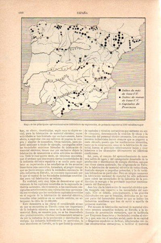 LAMINA V27633: Mapa de España de los aprovechamientos hidraulicos
