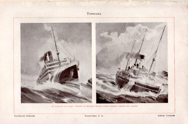 LAMINA V27666: La tormenta en el mar por Montagu Dawson