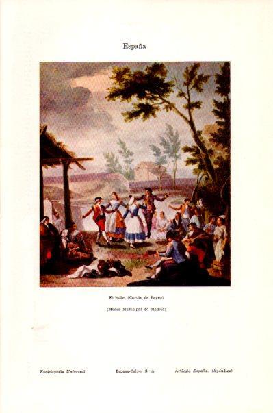 LAMINA V27650: El baile por Bayeu, carton