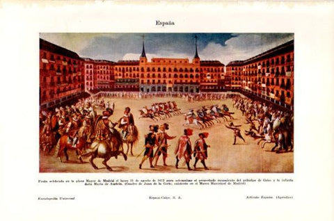 LAMINA V27652: Fiesta en la plaza Mayor de Madrid en 1676 por Juan de la Corte