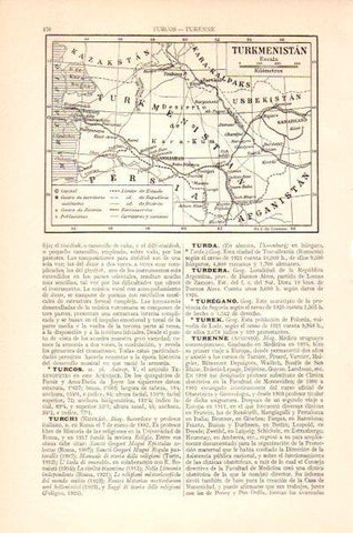 LAMINA V27593: Mapa de Turkmenistan