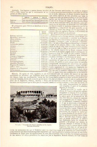LAMINA V27596: Palacio presidencial de Angora, Turquia