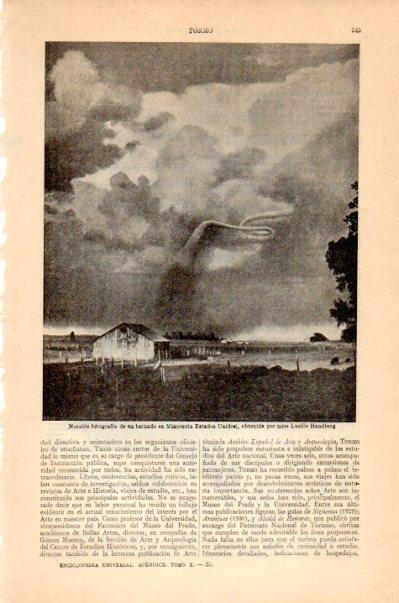 LAMINA V27577: Fotografia de tornado en Minnesota por Lusille Handberg