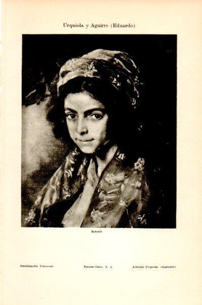 LAMINA V27611: Retrato por E. Urquiola y Aguirre