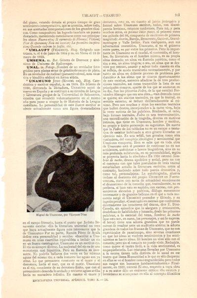 LAMINA V27601: Miguel de Unamuno por Vazquez Diaz