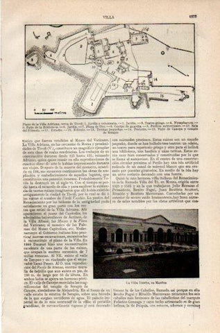 LAMINA V27325: Plano de la Villa Adriana cerca de Tivoli