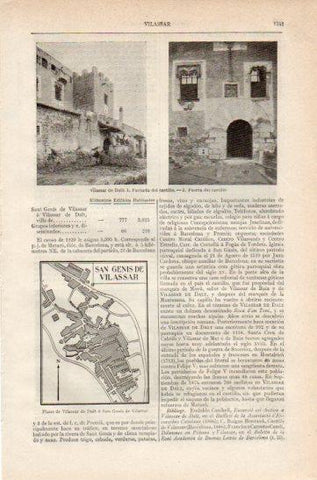 LAMINA V27313: Plano y castillo de Vilassar de Dalt