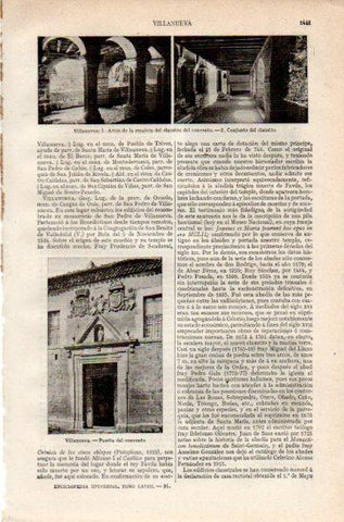 LAMINA V27361: Claustro y puerta del convento de Villanueva