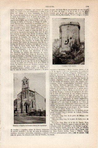 LAMINA V27353: Castillo y Capilla de Nuestra Señora de Guadalupe en Villalba