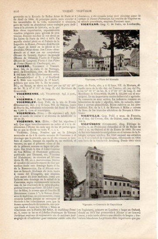 LAMINA V27274: Plaza del Mercado y Convento en Vigevano