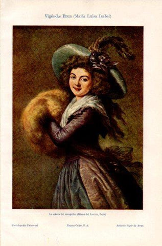 LAMINA V27272: La Señora del manguito por Isabel Vigee Le Brun