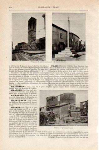 LAMINA V27301: Iglesia y Cruz de termino en Vilagrasa