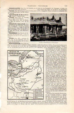 LAMINA V27286: Templo y plano de Vijayanagar, India