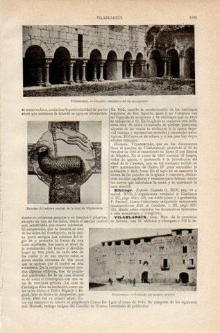 LAMINA V27289: Palacio y claustro del monasterio de Vilabertran