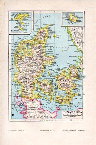 LAMINA V27422: Mapa de Dinamarca