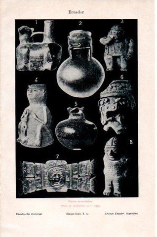 LAMINA V27462: Objetos arqueologicos de Ecuador
