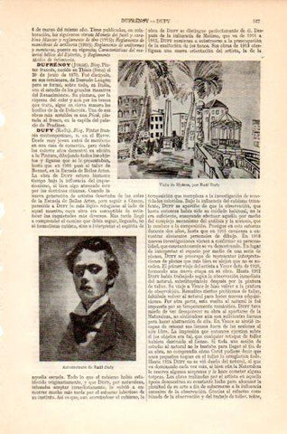 LAMINA V27454: Autorretrato y Vista de Hyeres por Raul Dufy