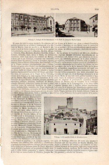 LAMINA V27384: Colegio de los Salesianos y el Castillo en Villena