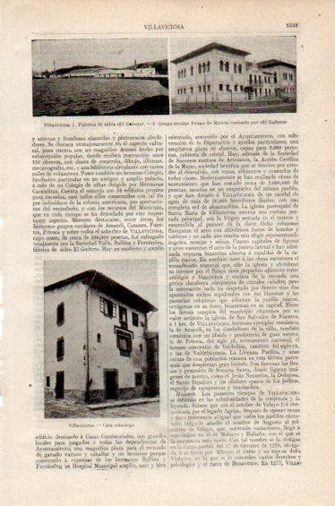 LAMINA V27378: Fabrica y El Gaitero y Escuela Primo de Rivara en Villaviciosa