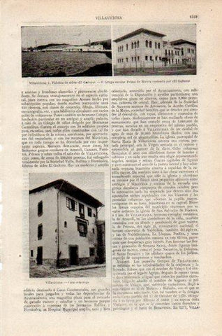 LAMINA V27378: Fabrica y El Gaitero y Escuela Primo de Rivara en Villaviciosa