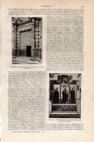 LAMINA V27373: Retablo de la iglesia de Villareal por Monso