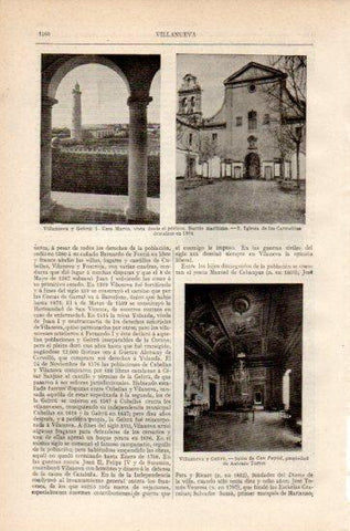 LAMINA V27367: Casa Marco e iglesia de los Carmelitas Descalzos en Villanueva y Geltru
