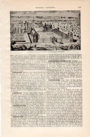 LAMINA V27399: Castillo de Vincennes en 1666 por Brissart