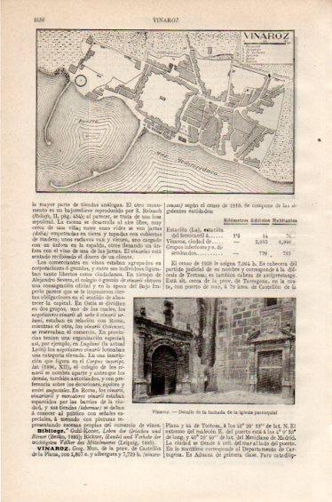 LAMINA V27397: Plano e iglesia de Vinaroz