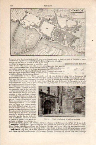 LAMINA V27397: Plano e iglesia de Vinaroz